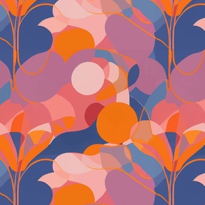 Abstract design play wiwth pinks and oranges and blue_43