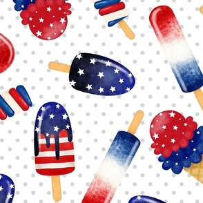 Fourth of July Ice Cream Dotted Background