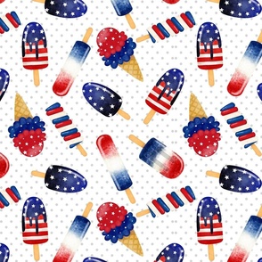 Small Fourth of July Ice Cream Dotted Background