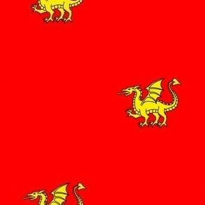 Gules, a dragon passant Or