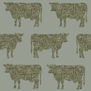 sage + khaki cows