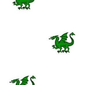 Argent, a dragon passant vert