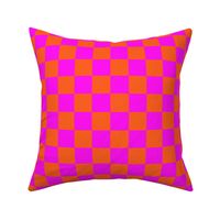 Neon Pink and Orange Checkers