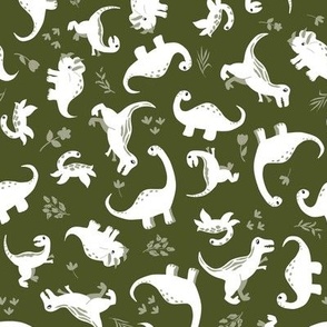 Green Dinosaurs, 8",  Cedar Green and Elm great for cute kids apparel