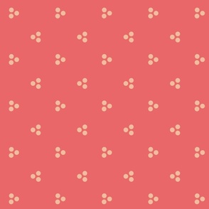 Triple Dots in Peach on Pink - Medium Scale