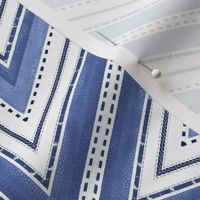 French Linen Fresh Blue White Summer Striped Triangle Pattern