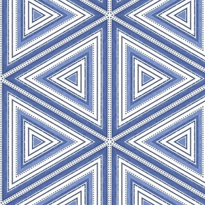 French Linen Fresh Blue White Summer Striped Triangle Pattern