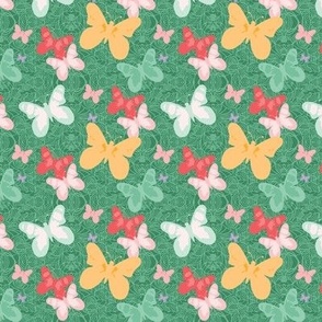 Butterfly Dreams - Jade Green, Red, Yellow SMALL SCALE