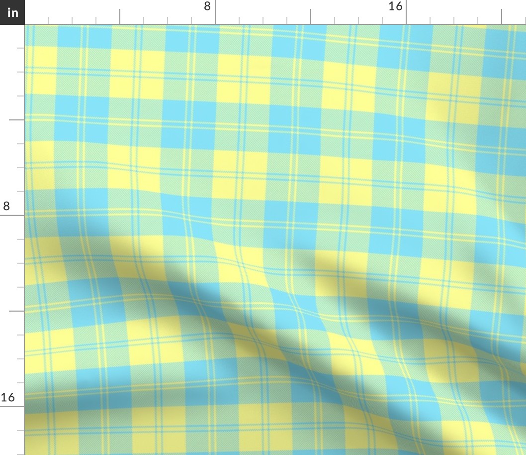 (medium) Neon Sunbeam Tartan /Blue Yellow Tartan / Plaid // See Sunbeam collection