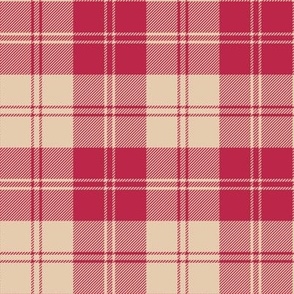 (Medium) Viva  Magenta and Sand Tartan / Autumn  Plaid / Ignite Viva Magenta Palette / see more in collections 