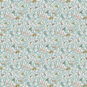 Whimsical Flutter: Pastel Moths on Soft Grey Background (Small)