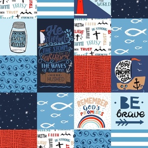 Nautical Scripture Patchwork- baby blanket/childrens