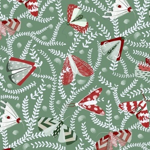 Whimsical Winter: A Pastel Christmas Moth Pattern (Large)