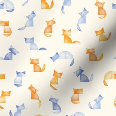 [XS] Stamped Cats - Cream: Fun contemporary childhood-inspired minimal animal print for Baby, Kids, Boys, Nursery