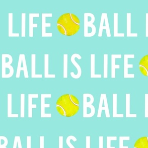 Ball is life tennis white on blue large
