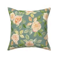 Sweet Birthday Roses on Dolphin Gray - Medium