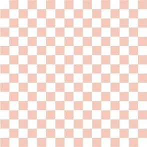 White and Light Pink Checkerboard Check