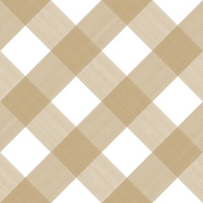 Custom Judy Diagonal Soft Brown on White 2" Buffalo Plaid 