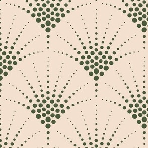 Art Deco Scallops - Pastel Pink and Green - Small Scale