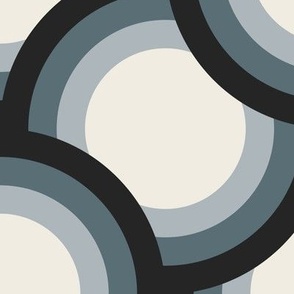 Circles In Circles In Circles In Circles | Creamy White, French Gray, Marble Blue, Raisin Black | Geometric