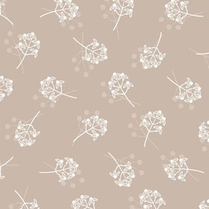 Berry Blossom Toss: Light Brown Floral, Dusty Earth Tones Botanical