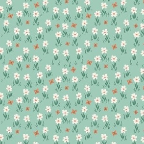 Ditzy Field of Flowers Teal - Pet Bandana + Dog Accessories