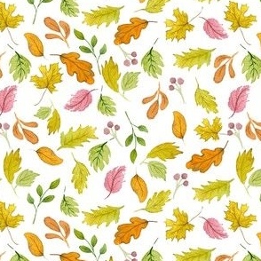 Watercolor Fall Leaves | Woodland Animals Coordinate