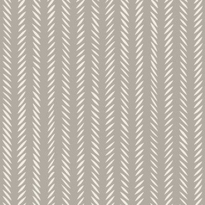 Hand drawn Herringbone | Cloudy Silver, Creamy White | Stripe