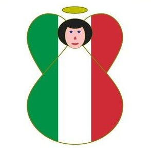 Italian Flag Angel With Black Hair