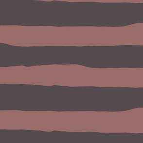 Jagged Horizontal Stripes | Copper Rose, Purple-Brown-Gray | Stripe