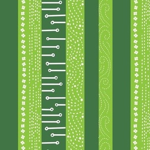 lime green funky stripe small scale