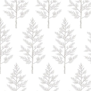 White & Grey Trees for Forest Themed Nursery Wallpaper, Bedding, Sheets, & Decor