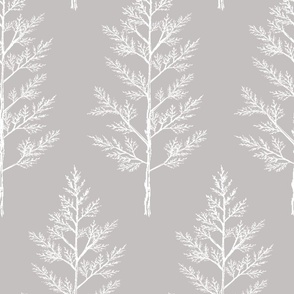Grey Trees for Forest Themed Nursery Wallpaper, Bedding, Sheets, & Decor
