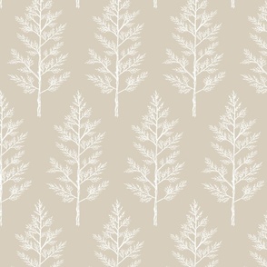 Beige Trees for Forest Themed Nursery Wallpaper, Bedding, Sheets, & Decor