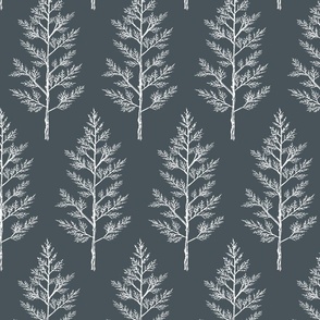 Navy Blue Trees for Forest Themed Nursery Wallpaper, Bedding, Sheets, & Decor