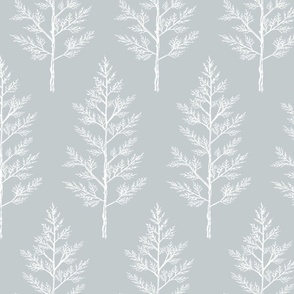 Light Blue Trees for Forest Themed Nursery Wallpaper, Bedding, Sheets, & Decor