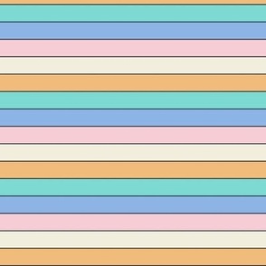 Party Stripes in Orange, Teal, Blue, Pink and Cream
