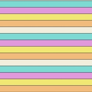 Party Stripes in Teal, Magenta, Yellow, Orange and Cream
