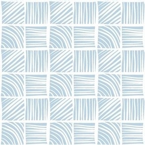 Smaller Scale Crosshatch Geometric in Fog Blue