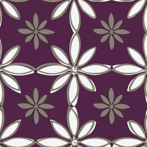 Flowers with fill - Wine color - Large scale