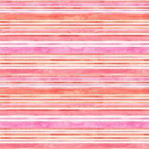 Pink orange red watercolor stripes horizontal medium