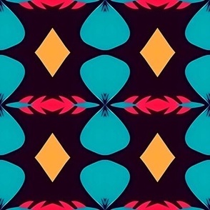 Vibrant Geometric and Floral Fusion