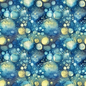 Bubble Ballet - Blue Watercolor  Wallpaper New for 2023