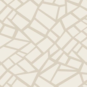 Mosaic Shapes | Bone Beige, Creamy White | Geometric