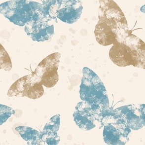 Butterflies in Blue and Beige,  Jumbo scale