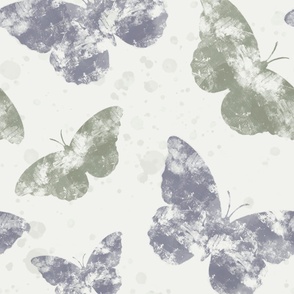 Butterflies in Sage and Mauve, Jumbo Scale