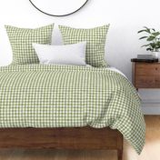 Sage Green Watercolor Gingham - Small Scale - Watercolor Olive Dusty Green Checkers Buffalo Plaid