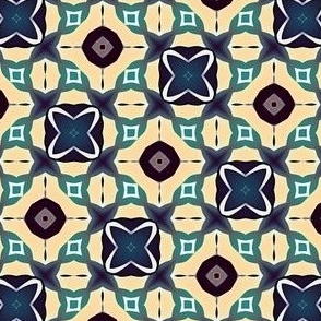 Bohemian Geometric Harmony: A Colorful Array of Symmetrical Shapes