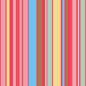 Basic Stripe-Multi-colored Varying Width Stripes-Grand Budapest Bakery Caper-Grand Budapest Palette