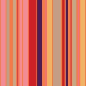 Basic Stripe-Multi-colored Varying Width Stripes-Grand Budapest Lobby-Grand Budapest Palette